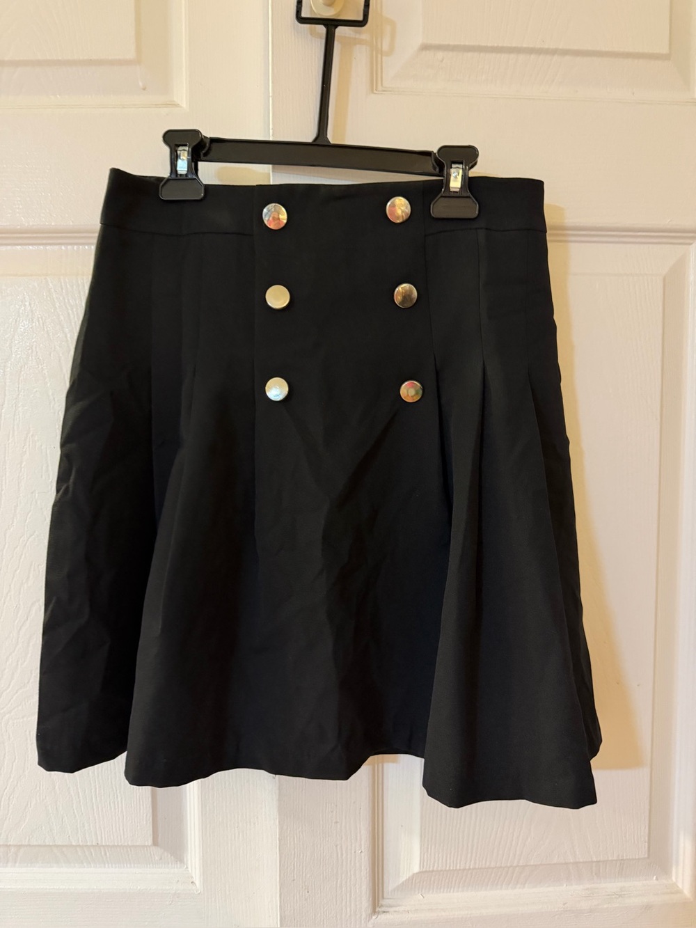Trendyol Black Flared Skirt with Gold-Tone Buttons
